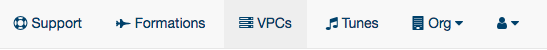 selected button saying "VPCs" in menu bar